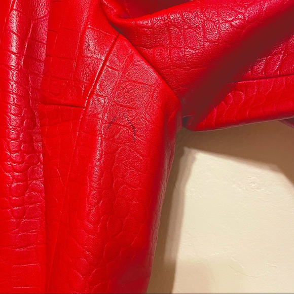 St. John Sport by Marie Gray Red Leather Jacket, Sz M - Picture 6 of 15